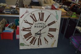 Large Metal Farmers Market Clock