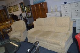 Upholstered Three Piece Suite with Matching Armchair