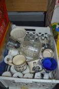 Crate of Mugs and Glassware