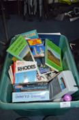 Box of Assorted Items Including Maps, Battery Char