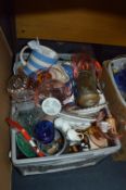 Crate Containing Glassware, Pottery, etc.