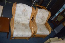 Pair of Cane Conservatory Armchairs