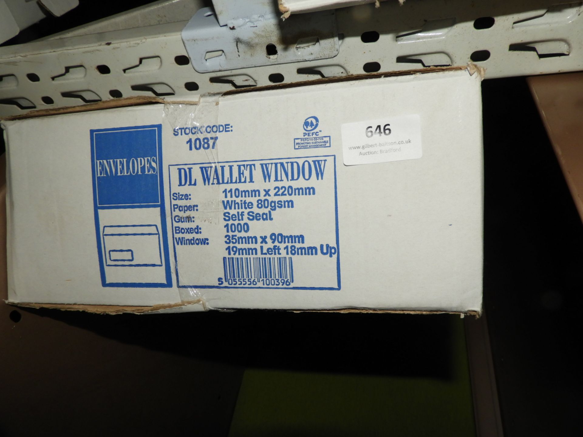 Box Containing 1000 DL Window Envelopes