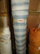 24m Roll of Blue & White Striped Cloth