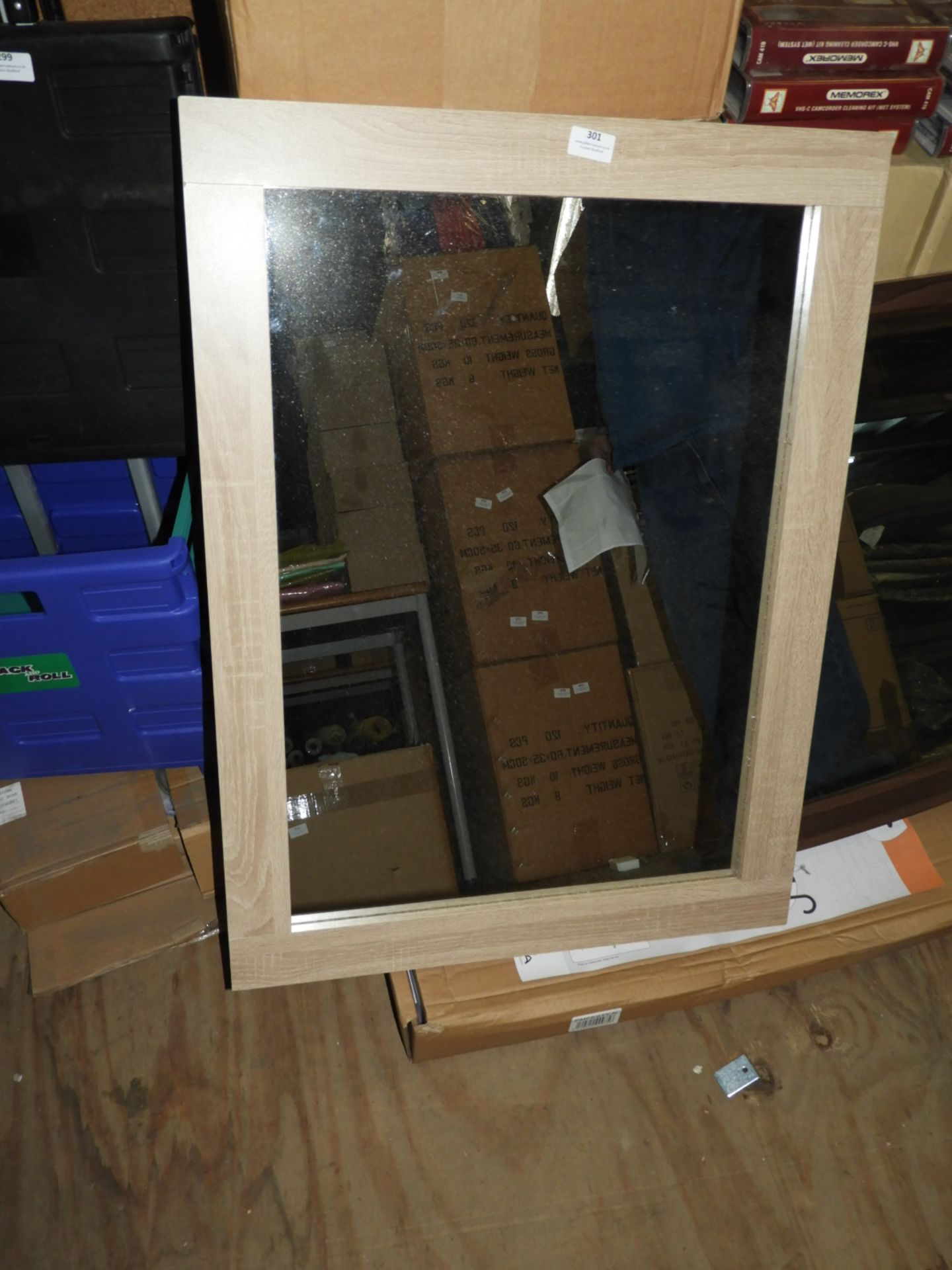 Light Wood Framed Mirror