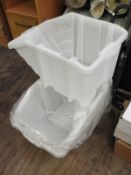 Two Plastic Stackable Storage Bins