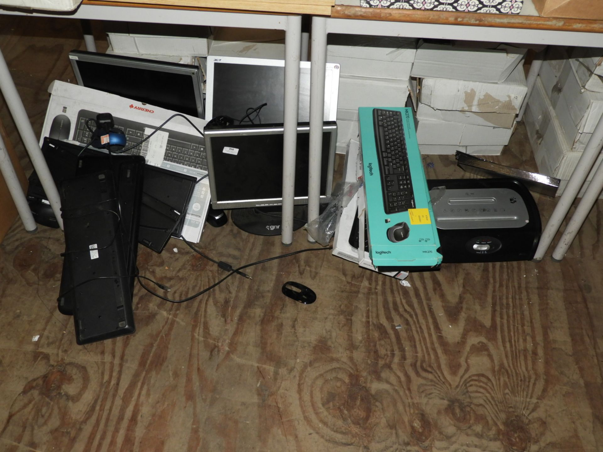 Assorted Computer Keyboards, Flatscreen Monitors,