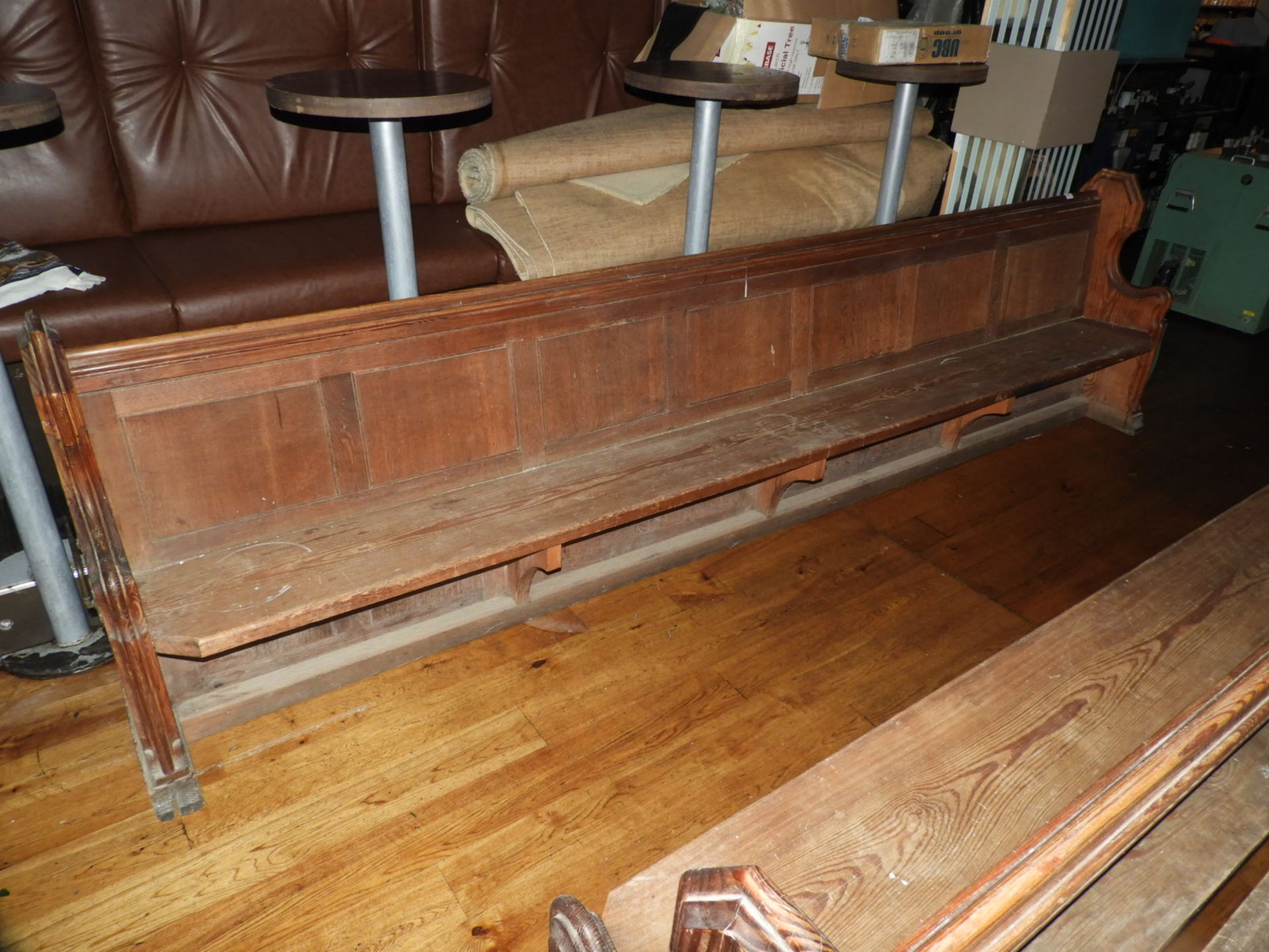 *Pitch Pine Pew 12ft long Approx.