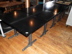 *Five Rectangular Bar Tables with Heat Resistant Tops on Stainless Steel Bases 110x70cm