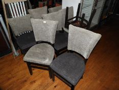 *Thirty Six Darkwood Framed Upholstered Dining Cha