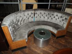 *Section of Half Round Grey Upholstered Bar Seatin