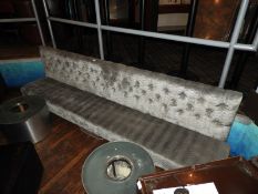 *Length of Grey Upholstered Bench Seating with Dia