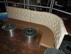 *Length of Coffee & Cream Upholstered Button Back