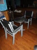 *Circular Outdoor Table with Four Stackable Chairs