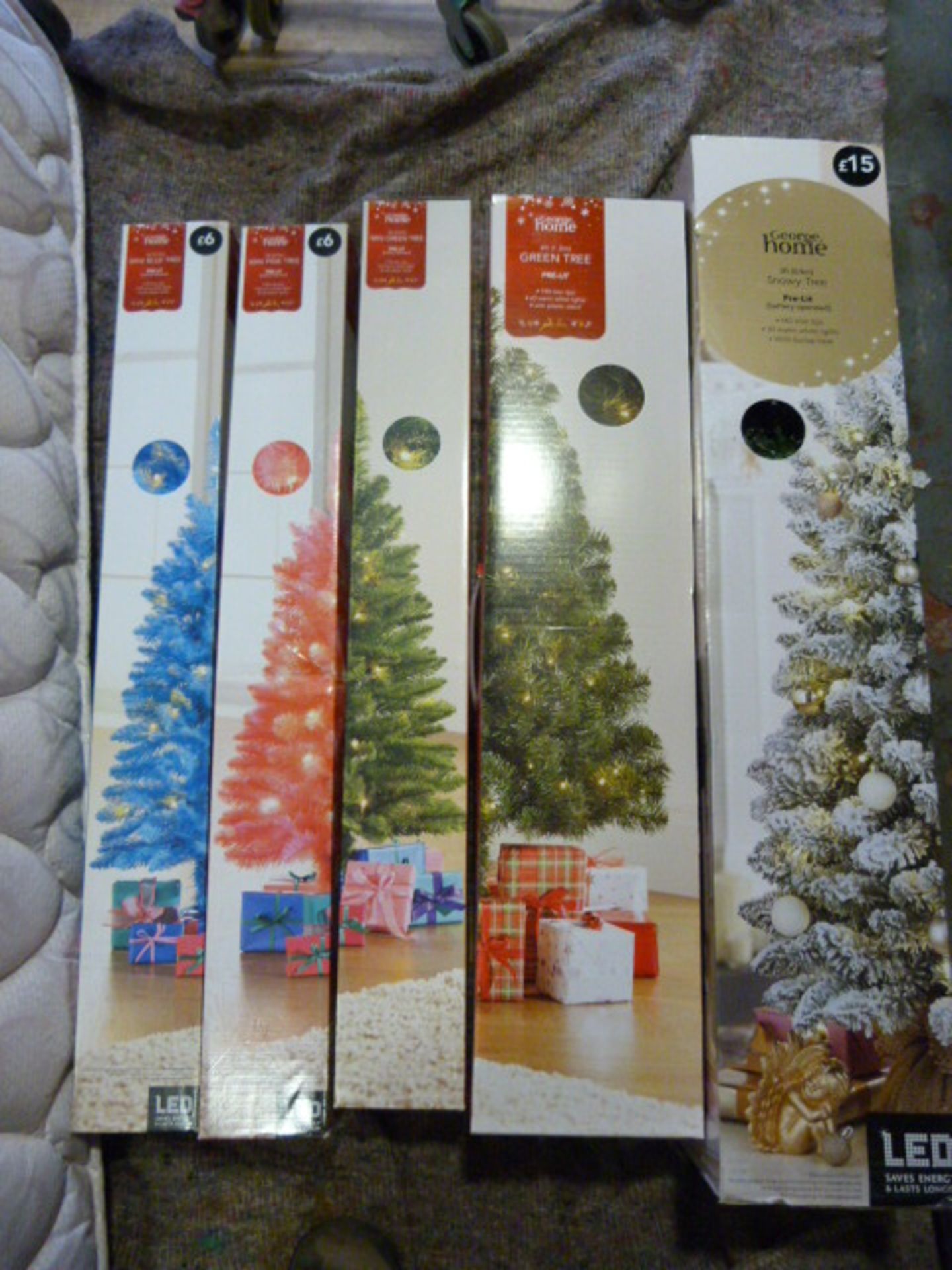 Five Assorted Christmas Trees