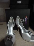 *Six Pairs of Ruby Prom "RU02" Silver Prom Shoes (