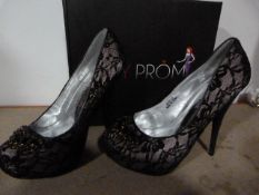 *Five Pairs of Ruby Prom "Paula" Black Prom Shoes