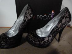 *Six Pairs of Ruby Prom "Paula" Black Prom Shoes (