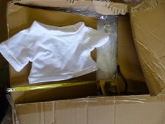 Box of 500 XL White T-Shirts for Teddies and Dolls
