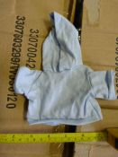 Box of 400 Medium Baby Blue Hoodies for Teddies an