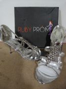 *Five Pairs of Ruby Prom "Maria" Silver Prom Shoes