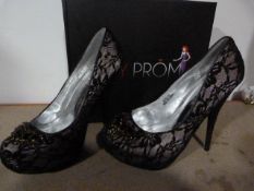 *Five Pairs of Ruby Prom "Paula" Black Prom Shoes