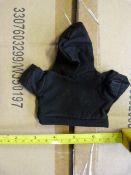 Box of 500 Small Black Hoodies for Teddies and Dol