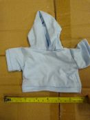 Box of 500 Large Baby Blue Hoodies for Teddies and