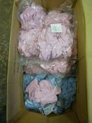 Box of 350 Small Pink, and Baby Blue Hoodies for T