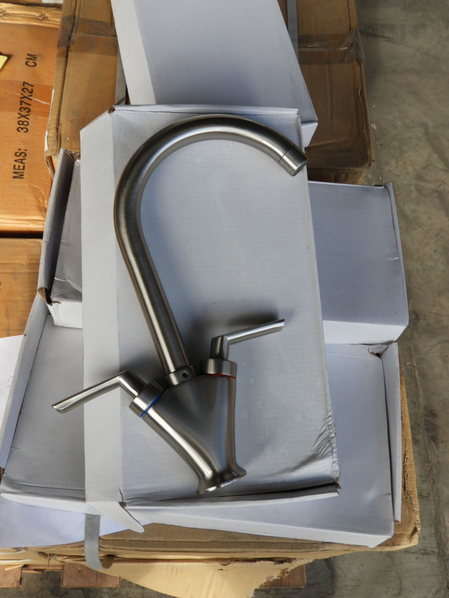 *Box Containing Ten Swan Neck Monobloc Taps with B