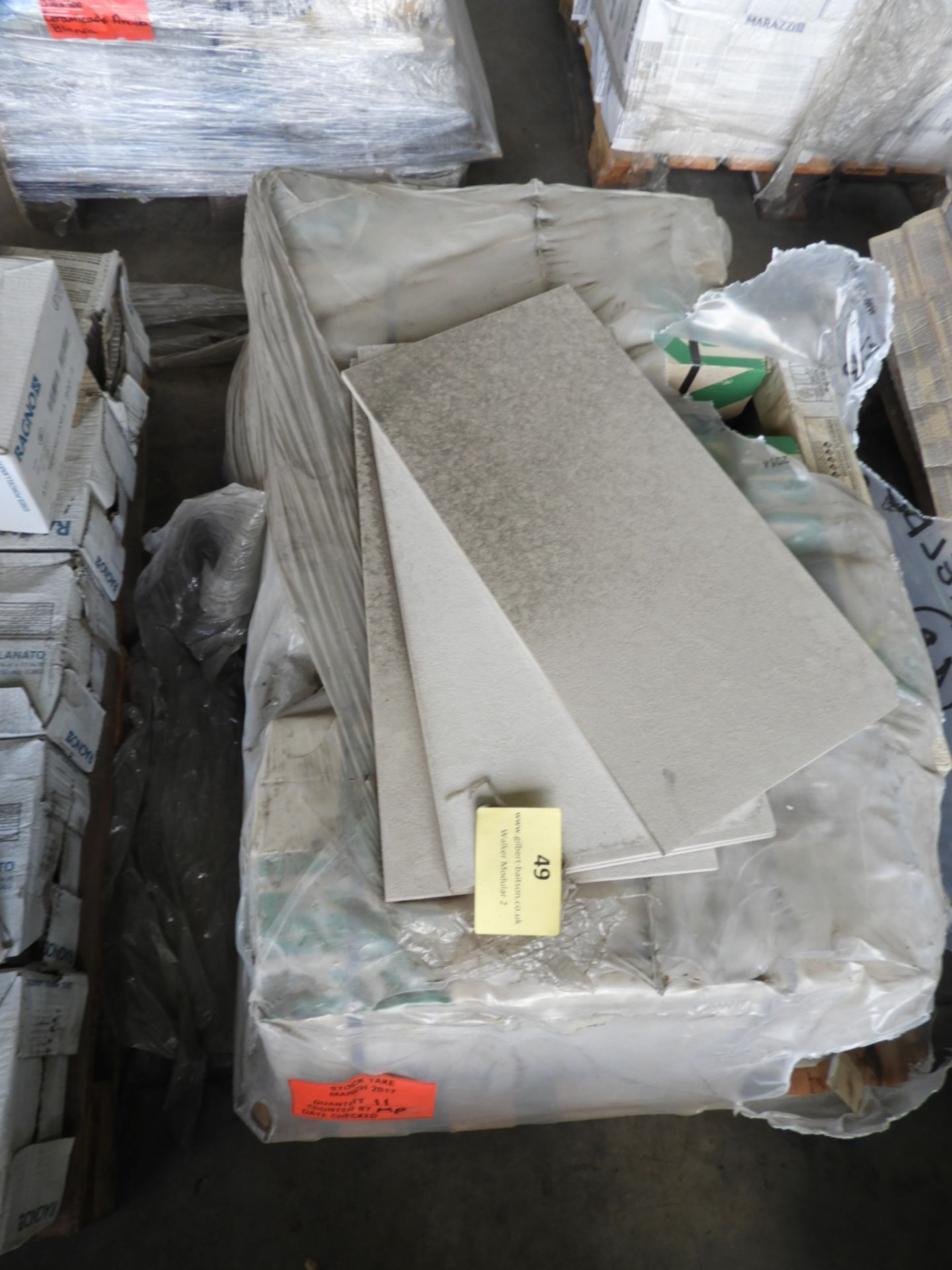 *Eleven Boxes of 6 Silver Ground Non-Slip Tiles 30