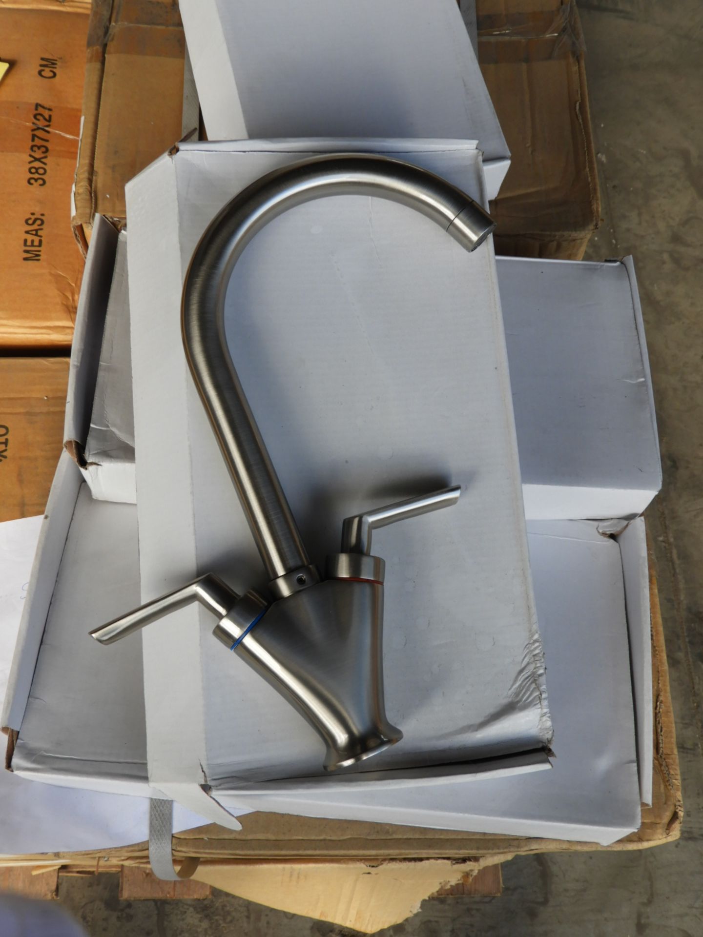 *Box Containing Ten Swan Neck Monobloc Taps with B