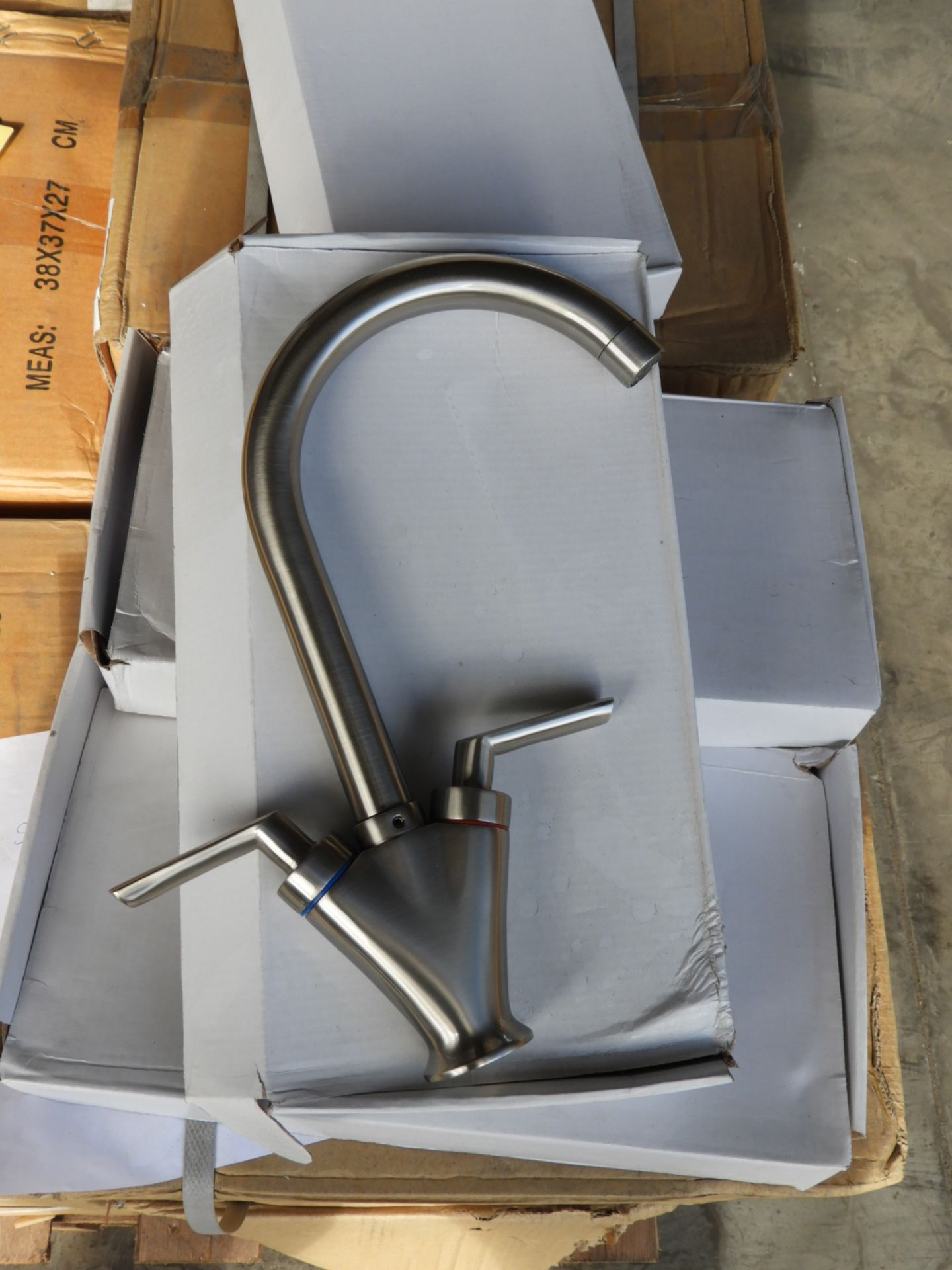 *Box Containing Ten Swan Neck Monobloc Taps with B