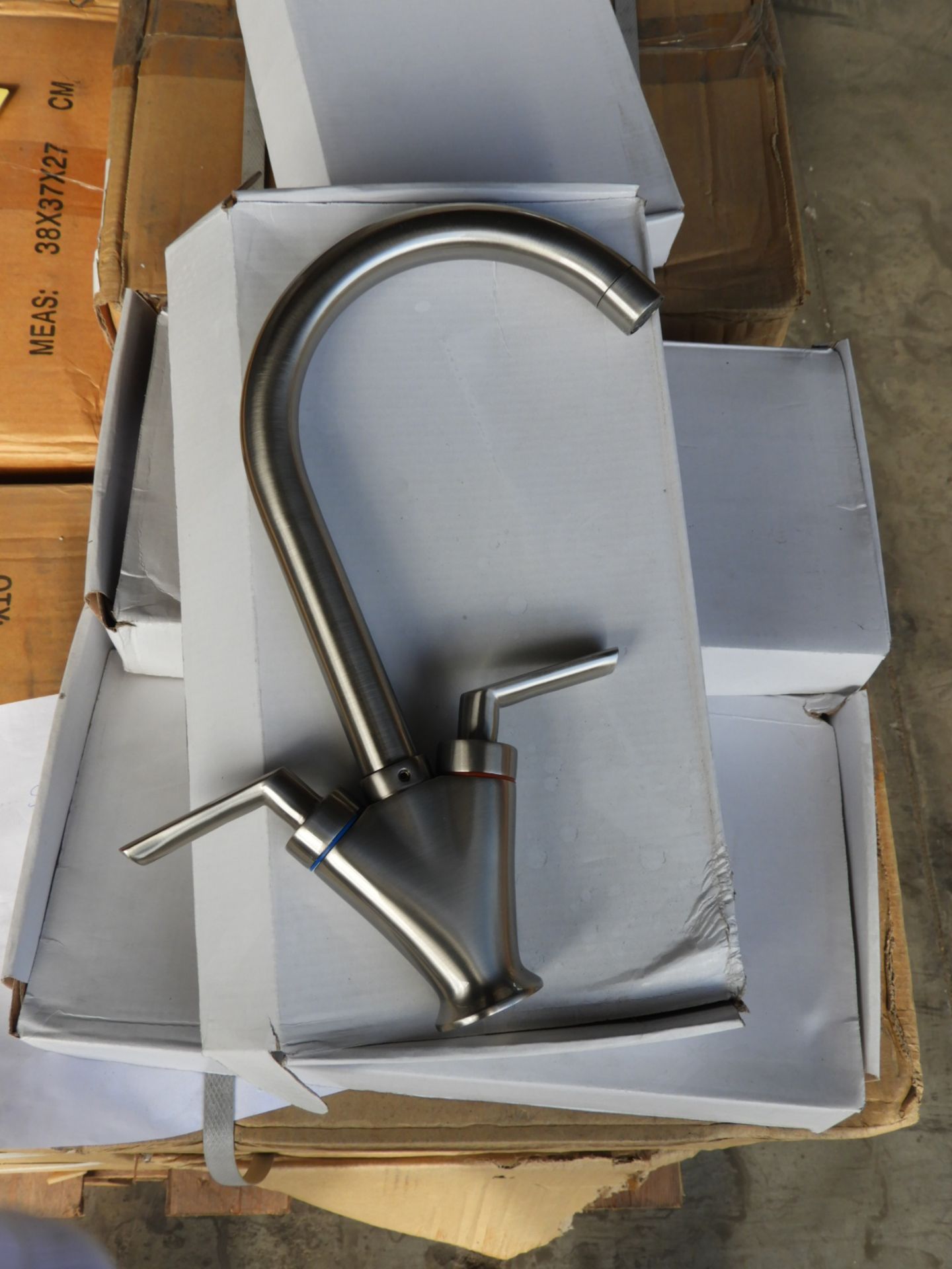 *Box Containing Ten Swan Neck Monobloc Taps with B