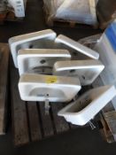 *Pallet Containing Six Roco Ceramic Hand Basins with Monobloc Taps and Wastes