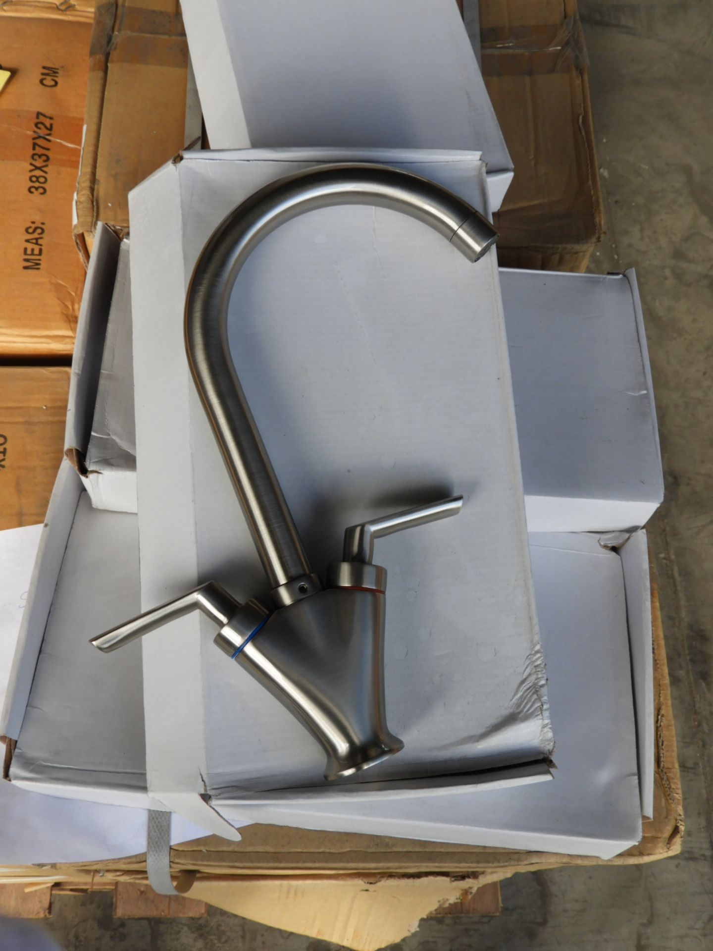 *Box Containing Ten Swan Neck Monobloc Taps with B