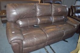Three Seat Leather Electric Recliner Sofa