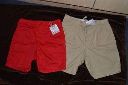*Two Pairs of Gents Shorts by Engineered Garments New York, Size:Medium (1x Beige, 1x Red)