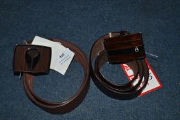 *One Nixon Rotolog and One Tea Tree Bay Leather Belts, Size:Small