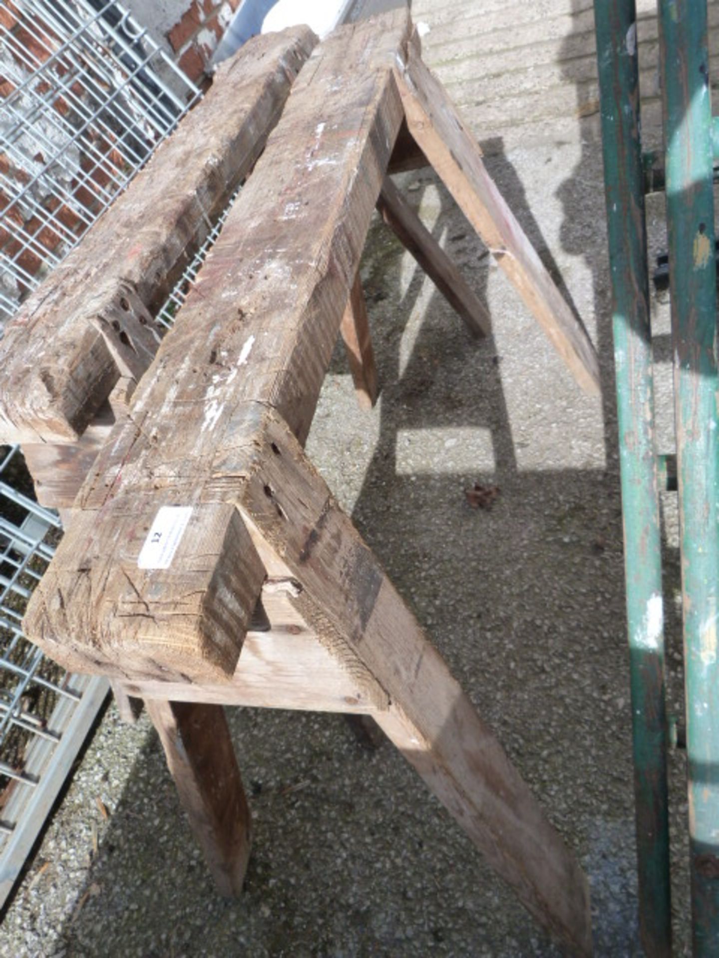 Pair of Wooden Builders Trestles