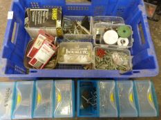 Box of Screws, Router Cutters, Drill Bits, etc.