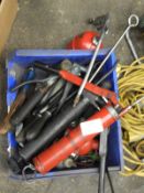 *Box of Assorted Hand Tools, Grease Guns, Oilers,