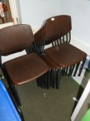 *Thirteen Stackable Brown Polypropylene Chairs
