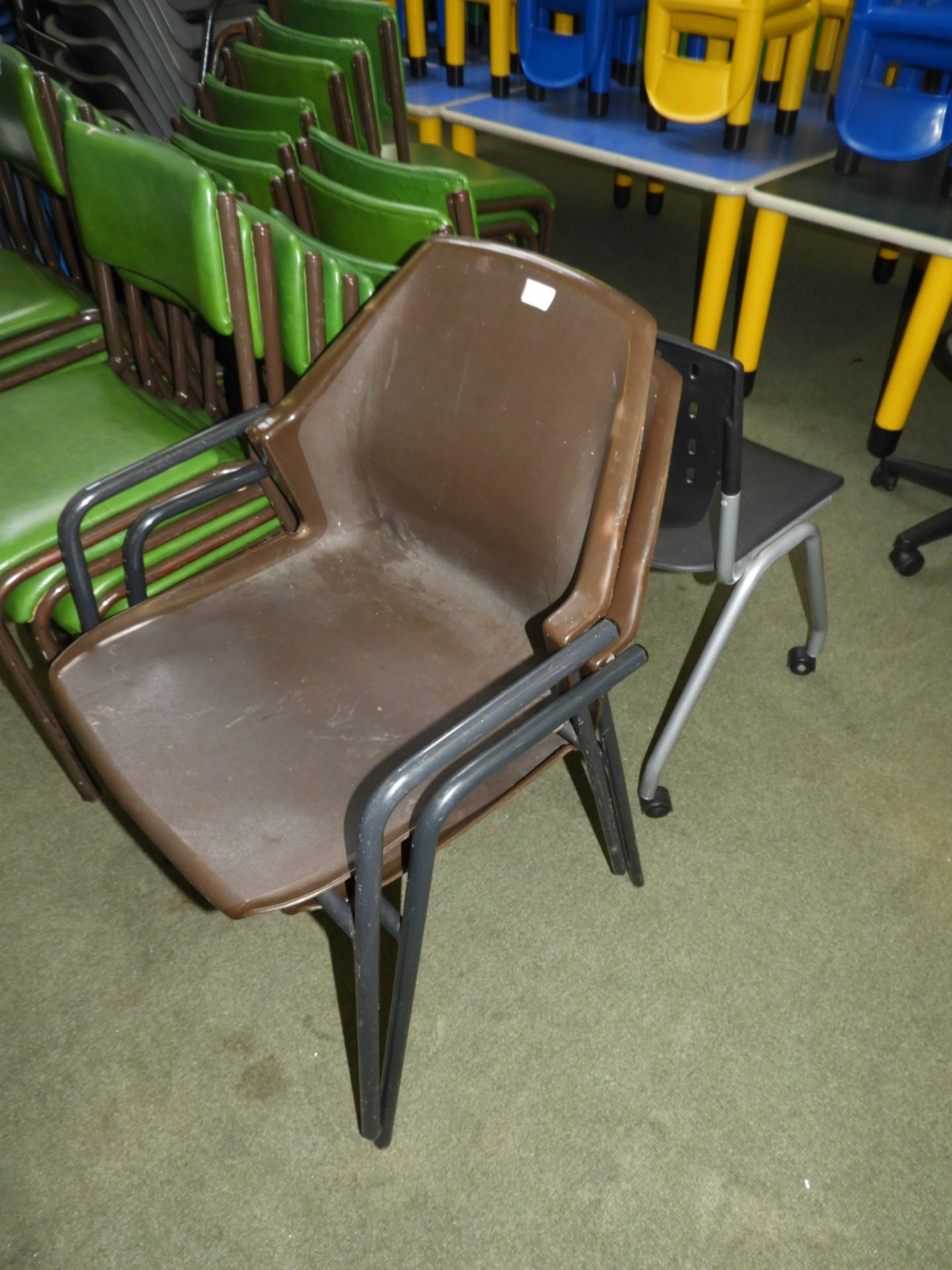 *Three Contemporary Style Polypropylene Chairs
