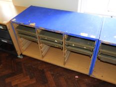 *Blue Painted Beech Storage Unit with Plastic Tray