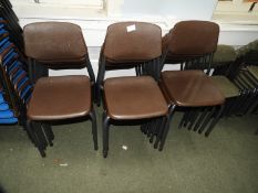 *Nineteen Stackable Brown Children's Chairs