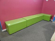 *4 Sections of Green Upholstered Seating Blocks