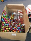 *Box Containing Festive Table Decorations & Bauble