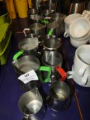 *16 Assorted Stainless Steel Jugs