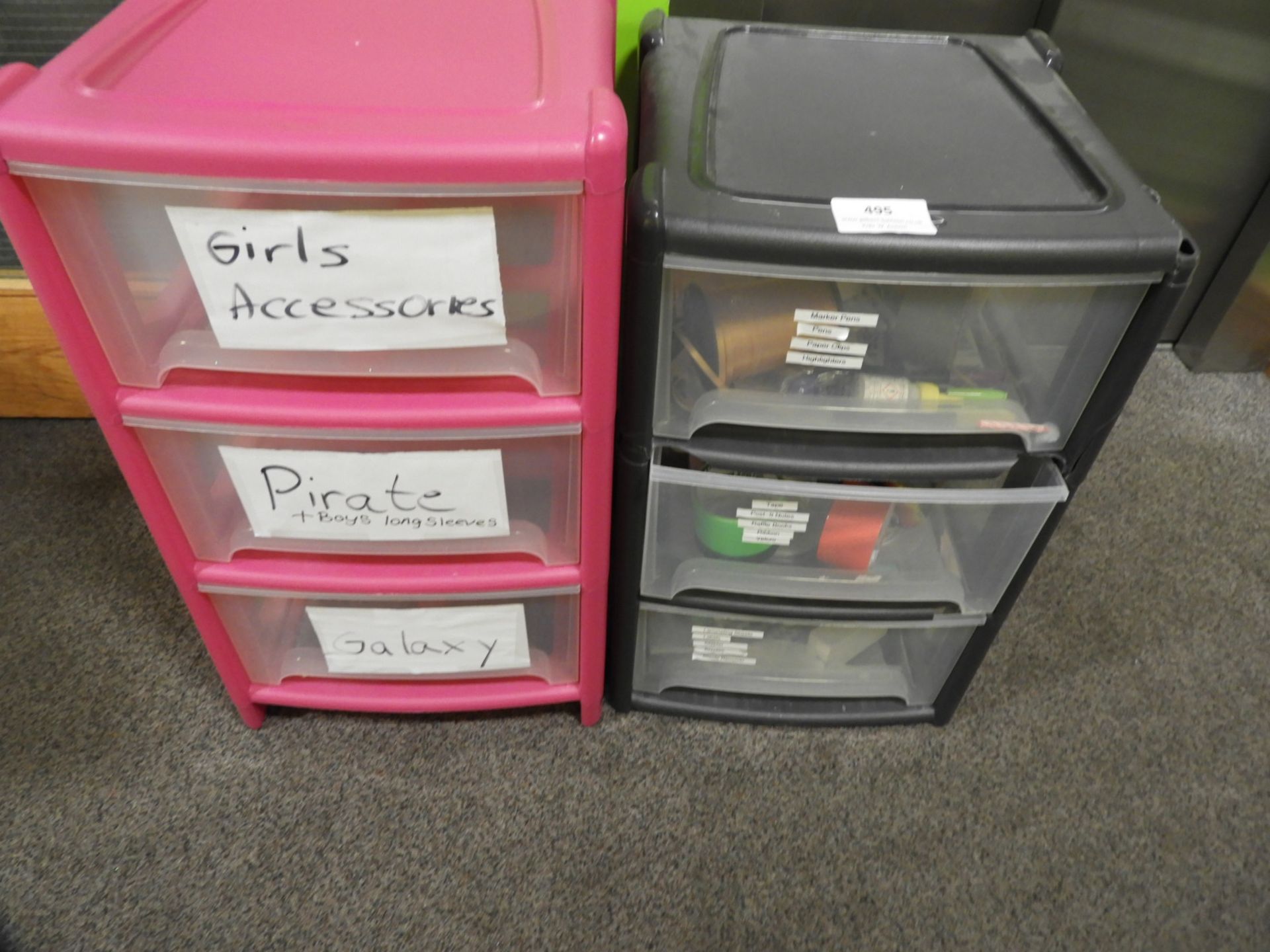 *2 Sets of Storage Drawers, 1 PInk 1 Grey